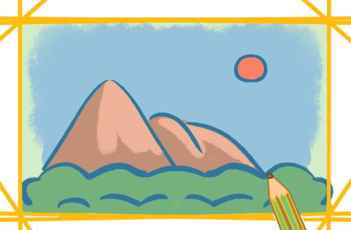 风景之高山上色简笔画要怎么画