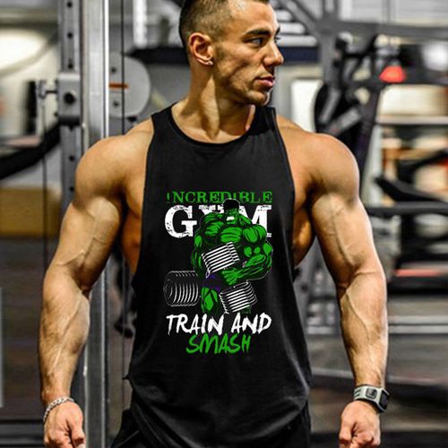 肌肉男健身背心健美宽松工字肌肉运动坎肩训练无袖