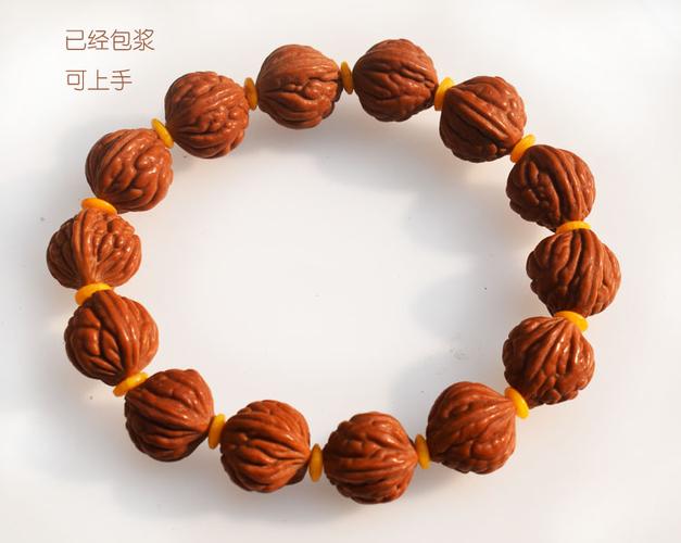 野生秦岭龙纹桃核核桃金刚原籽男女单圈文玩佛珠手串正圆 1.7-1.