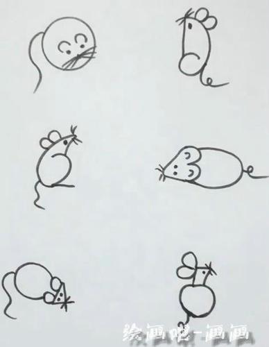 老鼠简笔画图片 数字012345创意简笔画视频教程
