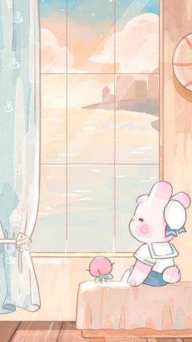 一组森系手绘壁纸,可爱治愈兔兔