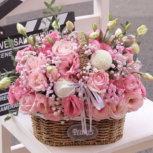 母亲节手提小花篮鲜花玫瑰速递同城父母女朋友生日送北京上海合肥深圳