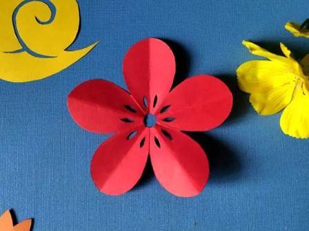 儿童手工 小手工 剪纸   美丽的花朵构成了美丽的大自然,十瓣花一般