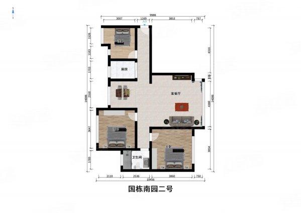 新上房源 国栋贰号 清水套三 视野开阔 近地铁 看房约,国栋南园贰号