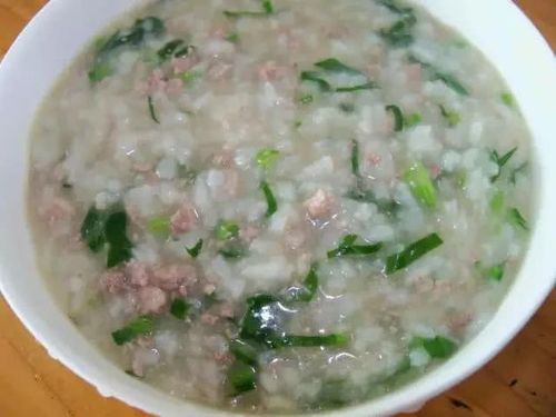 肉丝菠菜粥