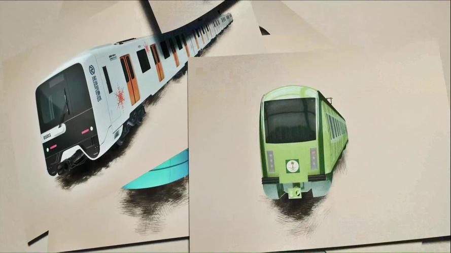 铅笔素描画铁路火车头动画视频