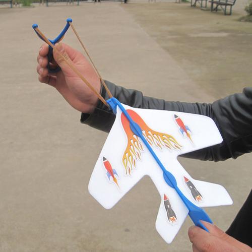 学生研学户外电动自由飞机diy橡筋回旋弹射飞机模型滑翔机航模