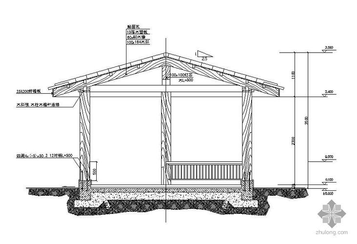 四角亭施工详图