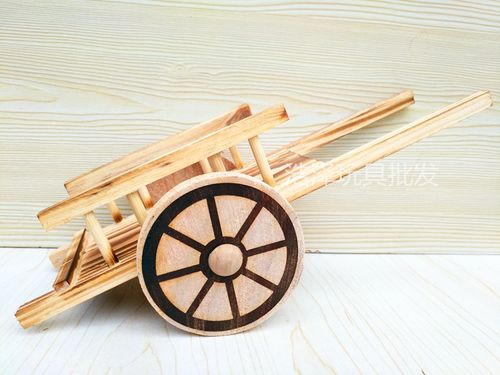 木制仿古手推车 平板车摆件 旅游木制工艺品