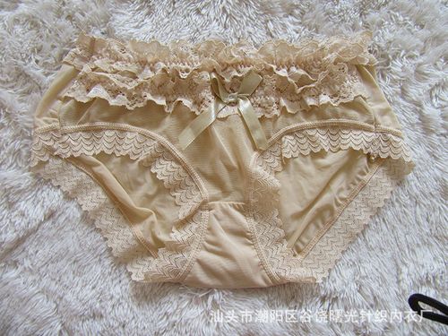 新款蕾丝花边女士内裤冰丝性感透明网纱裤底纯棉女三角裤