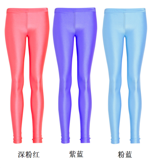 紧身健美裤弹力黑高亮光面九分裤莱卡氨纶单车裤定做踩脚男女