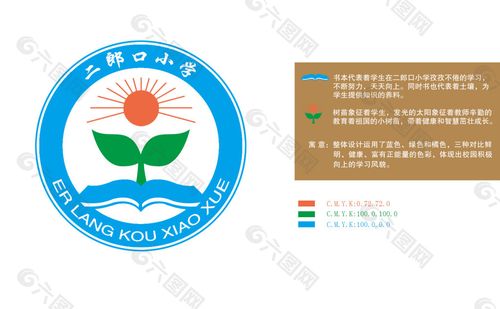 二郎口小学校徽