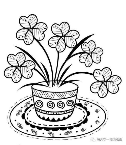 每天学一幅简笔画-花瓶简笔画画法