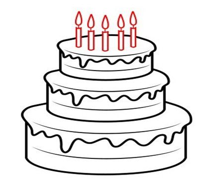生日蛋糕简笔画制作生日蛋糕