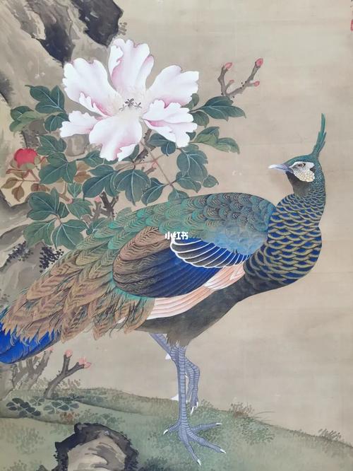 小仓雪峰《玉堂孔雀图》双轴_日本_妍丽怎么样_画作_妍丽_画家_日本画