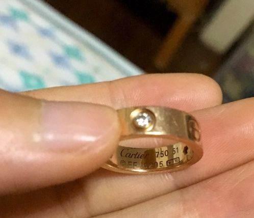 正品卡地亚love系列三钻戒指