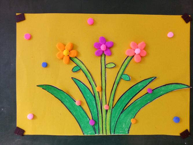 彩泥粘贴花