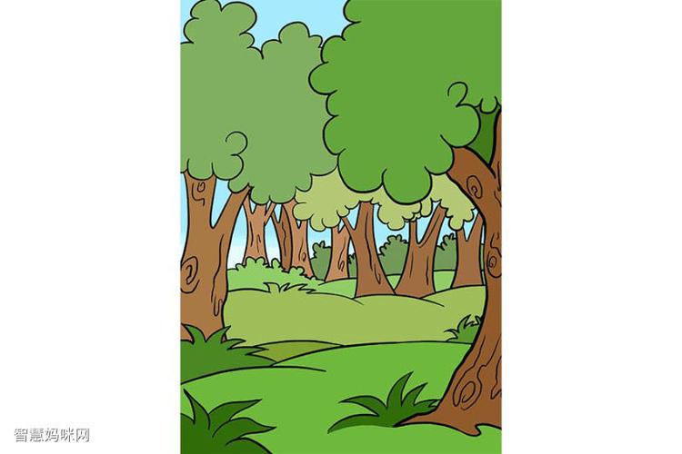 卡通森林简笔画的画法