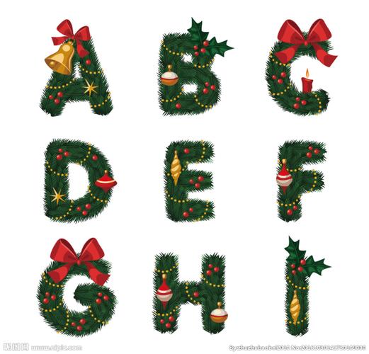 圣诞节英文字母图片