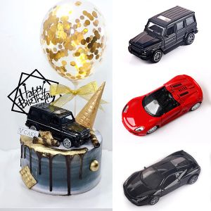 生日汽车蛋糕装饰 奔驰大g法拉利跑车越野车模型摆件男神甜品插件