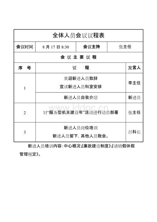 会议议程表模板.doc