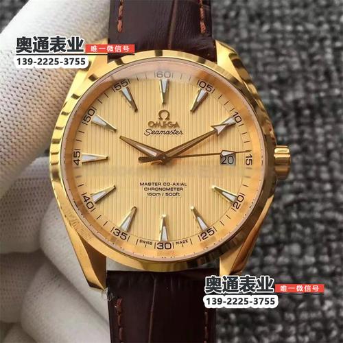 kw厂欧米茄150aquaterrachronometer系列机械背透皮带男士腕表
