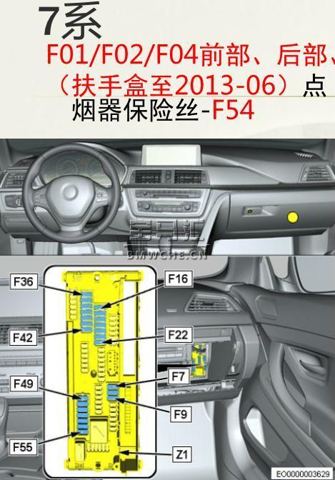 宝马全系车型点烟器保险丝位置大全图解