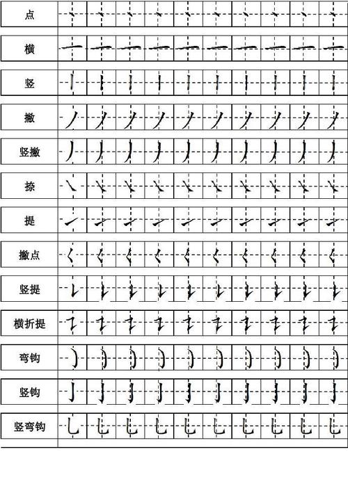 笔画描红田字格b5纸