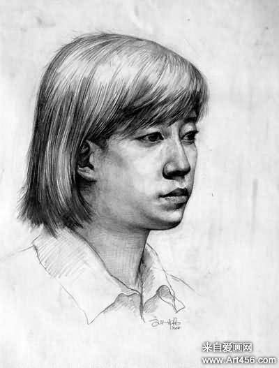 学生人物素描头像作品
