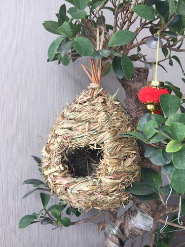 厂家直销草编鸟巢 草窝鸟窝 手工鸟巢 户外小鸟用品鸟窝三件套