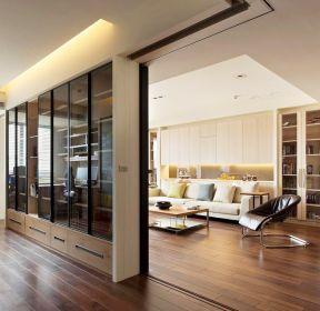 80后个性可移动隔断装修效果图  1429   二楼客厅隔断玻璃移动门