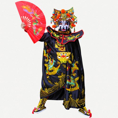 变脸服装川剧变脸服装全套四川变脸送教学变脸道具送12张超薄脸谱