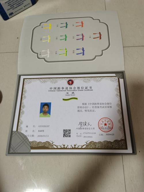 这使我跆拳道考级证书