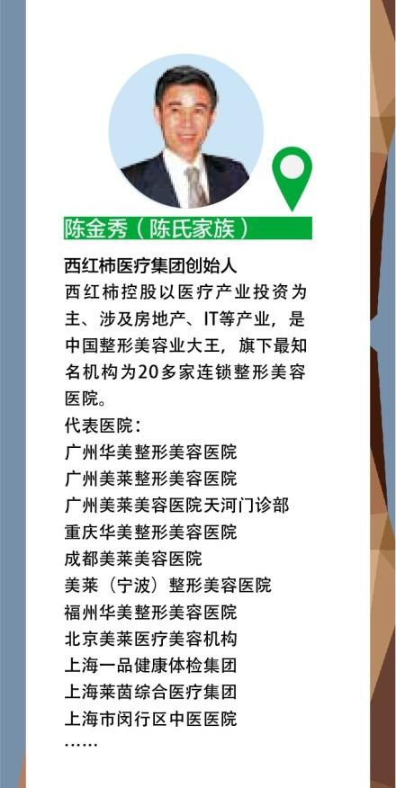 陈氏(以陈金秀为代表),以"华美""华夏","华康","华东"等名称开头的