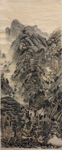 吴萃(临黄公望《天池石壁图》)