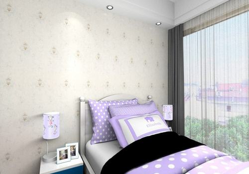 102平现代简约3居刺绣无缝墙布效果图