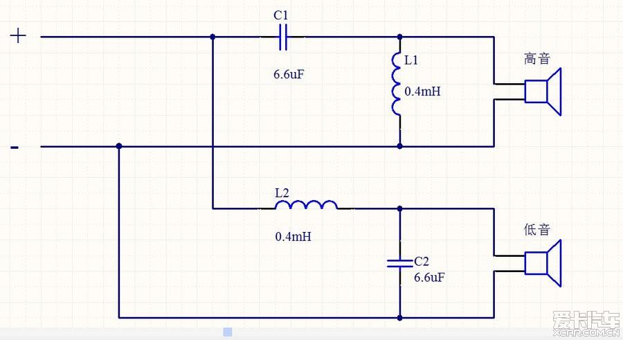 一个理想的二阶分频器,按照银笛高音的低音截止频率3000计算,电感通