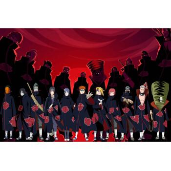 火影忍者高清自粘海报鸣人佐助动漫卡通卧室房间墙面装饰贴画暗黑晓全