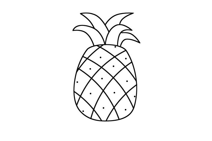 6个步骤画出简笔画菠萝