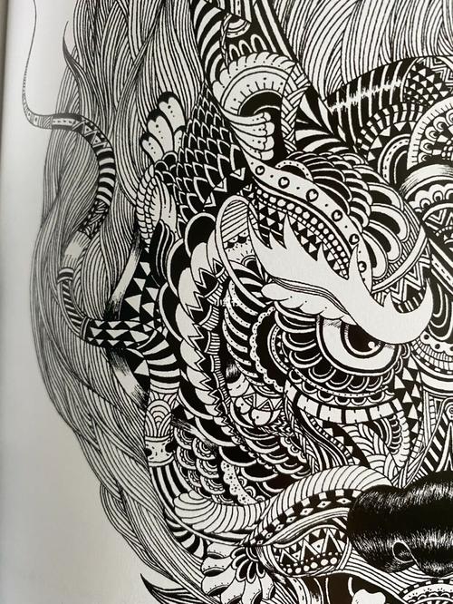 插画分享|龙_插画_临摹_线描_黑白线描_潮流_潮流艺术_潮流插画