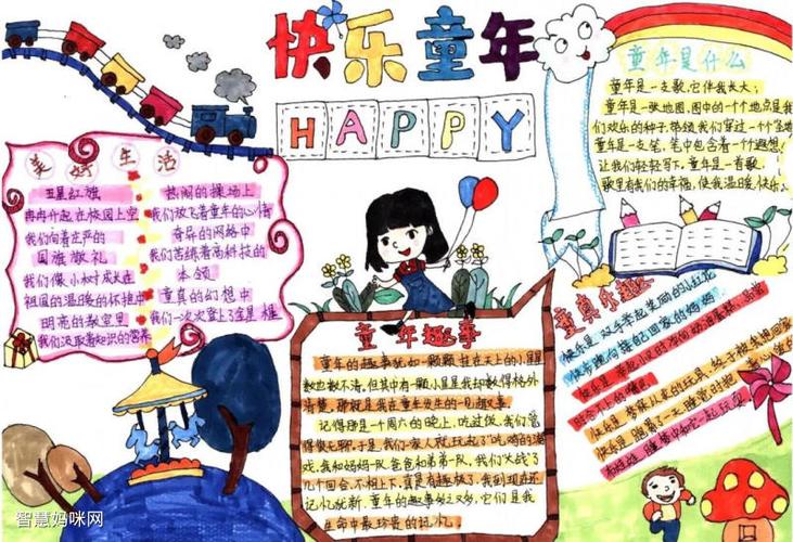 童心向党童年里的美好儿童手抄报