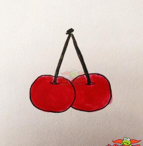 樱桃怎么画简笔画图片最简单樱桃的画法