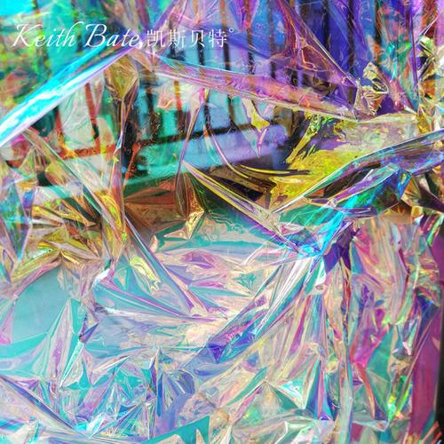 购客幻彩镭射纸透明七彩变色反光炫彩玻璃贴膜婚礼摄影彩色装 饰彩虹