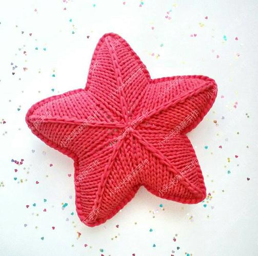 布条线五角星 星星抱枕手工diy 布条线毛线钩针编织材料包 图解