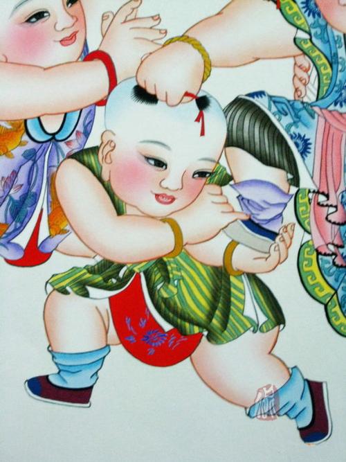 杨柳青木版年画题材广泛,内容丰富,构图饱满,寓意吉祥,雅俗共赏.
