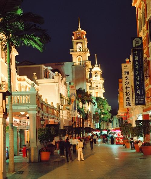 珠海市步行街夜景图片