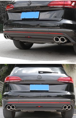 排气管运动替换式尾段嘴改装1921款途锐单层黑钛对装30t车型原车位