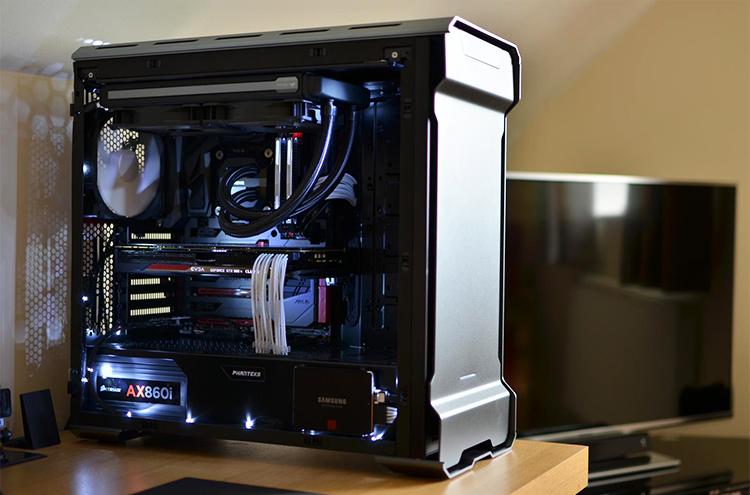 追风者(phanteks) 515e曜石黑atx 全铝外壳电竞水冷机箱(支持2x280