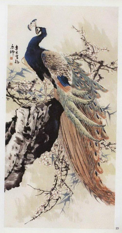 【名家国画写意孔雀作品欣赏】