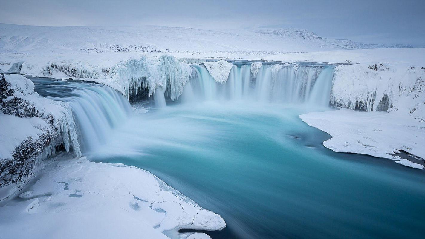 冰岛众神瀑布风景摄影高清宽屏桌面壁纸
